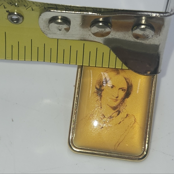 Vintage antique picture Photo Pin Jane Austen sepia portrait teacher England - Picture 2 of 8